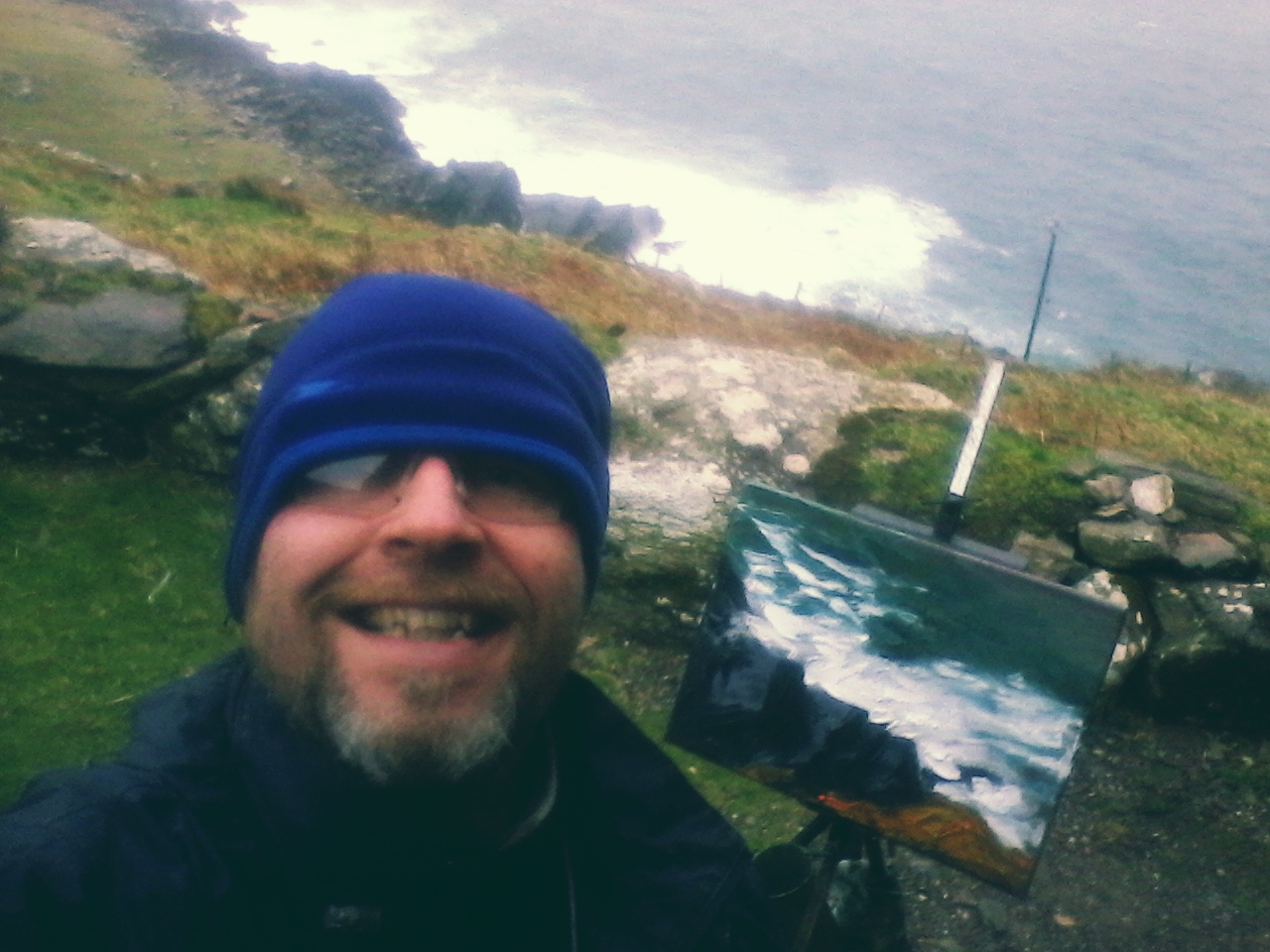 Rod painting his way from Cill Rialaig to London.
