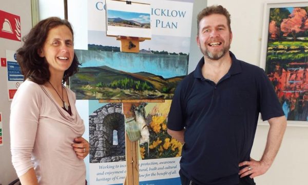 My Place on Canvas at Wicklow County Buildings - Rod Coyne with heritage officer Dierdre Byrne.