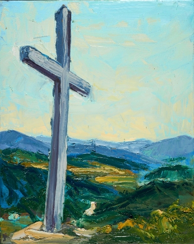 Miners Cross painting by Rod Coyne.
