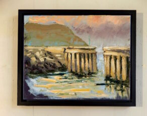 Greystones Harbour framed canvas print.