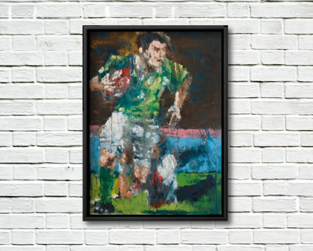 Brian O’Driscoll, Celestial Steps - framed canvas print on a rough white wall.