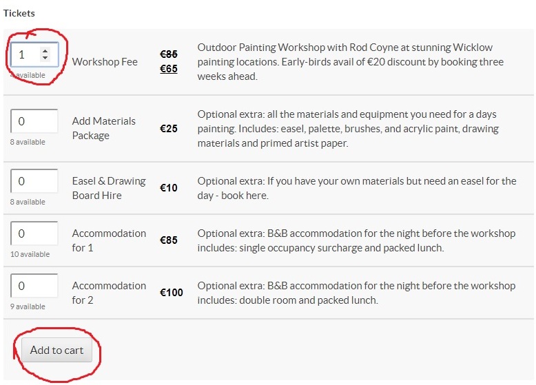 screen shot: sample select ticket