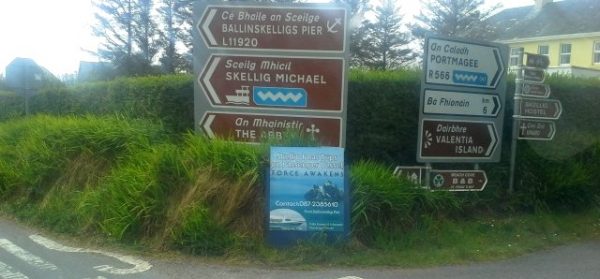 Photo of Kerry Road signage, the areadepicted in Rod Coyne’s 2020 Calendar ON WILD ATLANTIC WAY