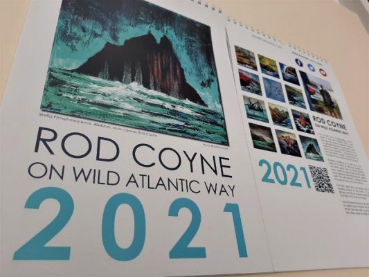 2021 Calendar cover & reverse page, showing images, the artist his work and statement.