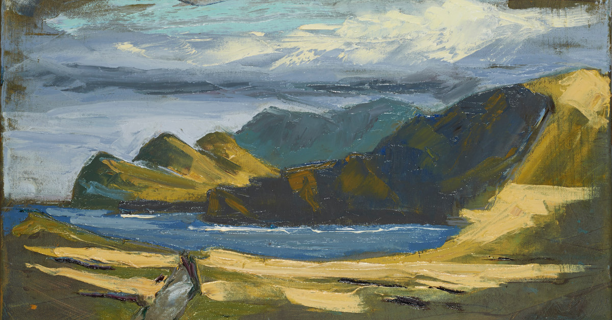 artist rod coyne's painting "three sisters" is shown here cropped for facebook