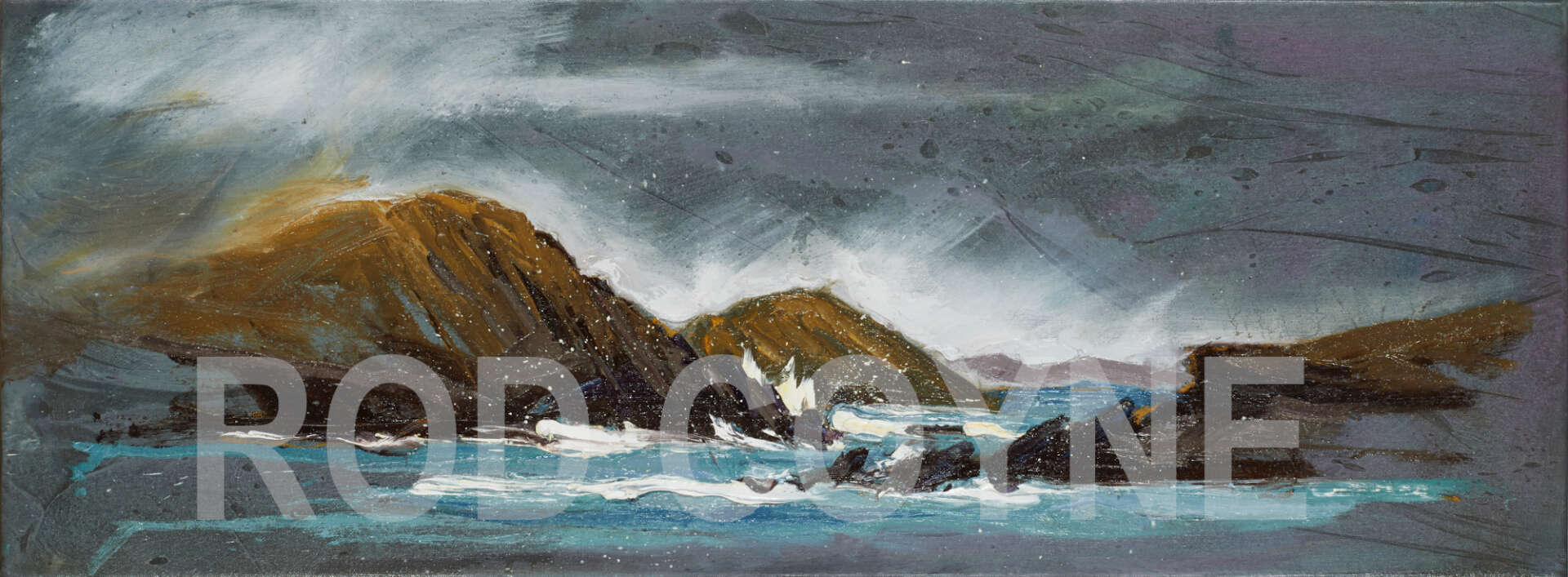 artist rod coyne's seascape "Lady's Ruff Weather" is shown here watermarked.