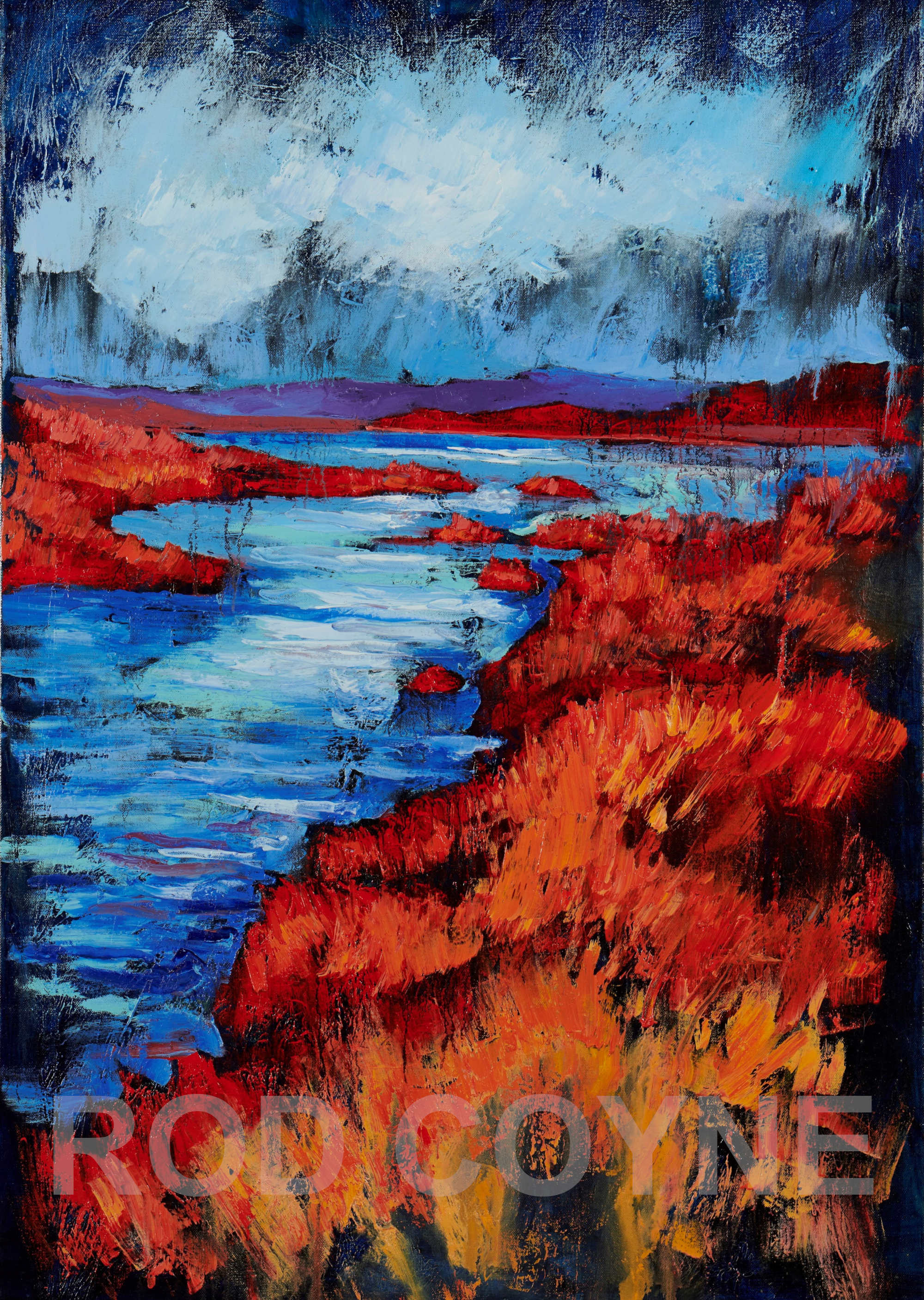 artist rod coyne's landscape "Ardcost Estuary" is shown here, watermarked.
