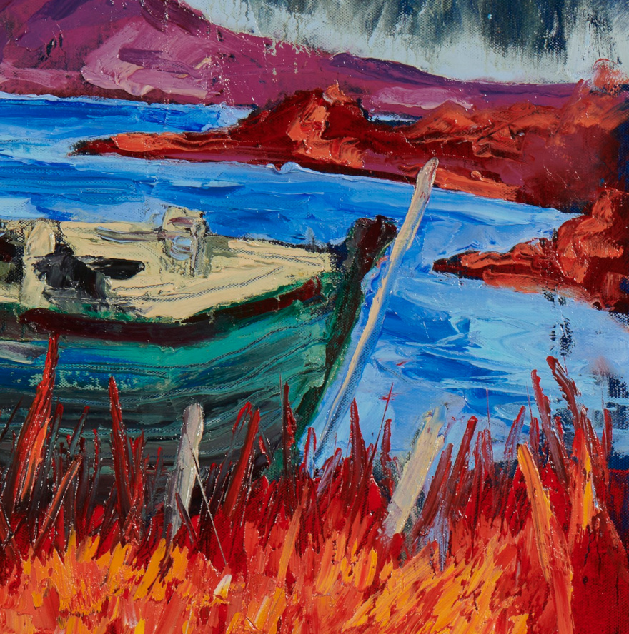 artist rod coyne's landscape "Shipwrecked Heart" is shown here, a detail close up.